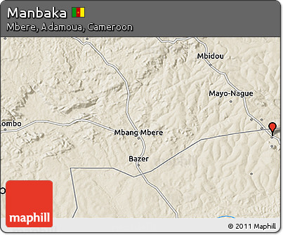 Shaded Relief 3D Map of Manbaka