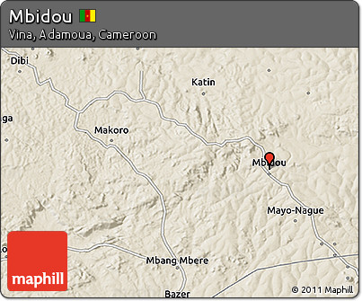 Shaded Relief 3D Map of Mbidou