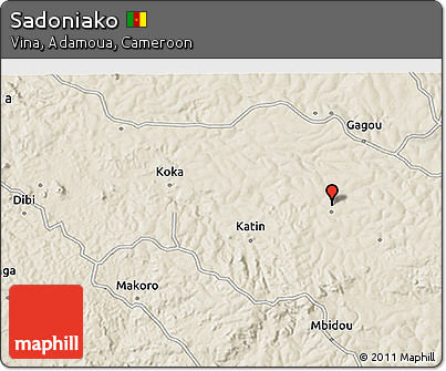 Shaded Relief 3D Map of Sadoniako