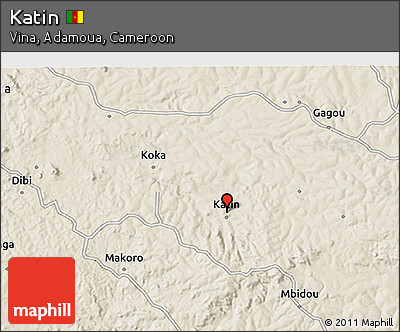 Shaded Relief 3D Map of Katin