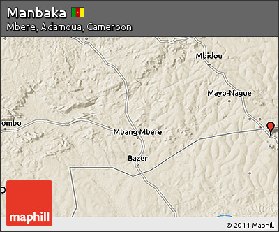 Shaded Relief 3D Map of Manbaka