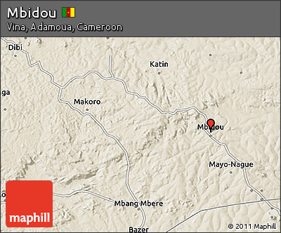 Shaded Relief 3D Map of Mbidou