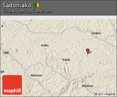 Shaded Relief 3D Map of Sadoniako