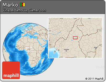 Shaded Relief Location Map of Marko