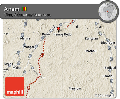 Shaded Relief Map of Anam