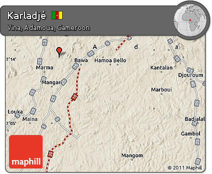 Shaded Relief Map of Karladjé
