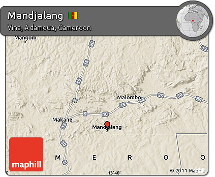 Shaded Relief Map of Mandjalang