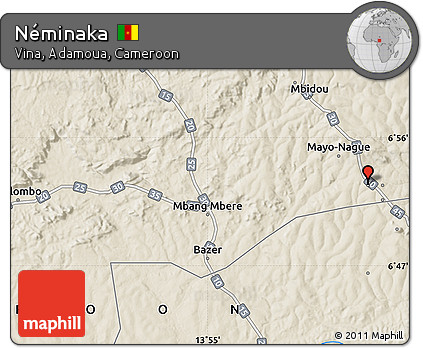 Shaded Relief Map of Néminaka