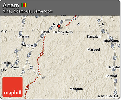 Shaded Relief Map of Anam