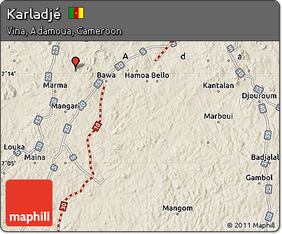 Shaded Relief Map of Karladjé