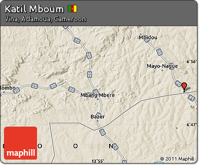 Shaded Relief Map of Katil Mboum