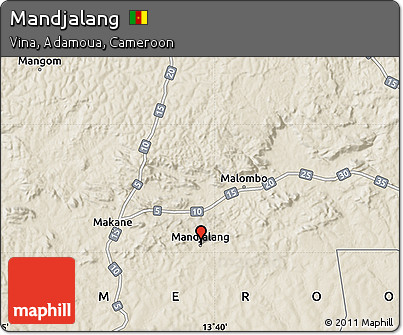 Shaded Relief Map of Mandjalang