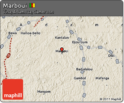Shaded Relief Map of Marboui