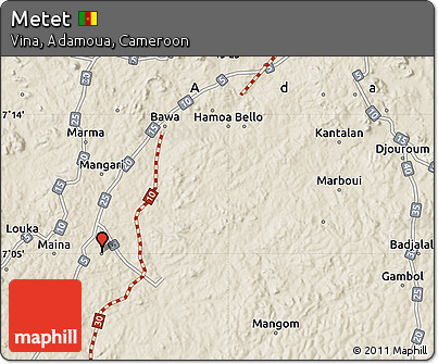 Shaded Relief Map of Metet