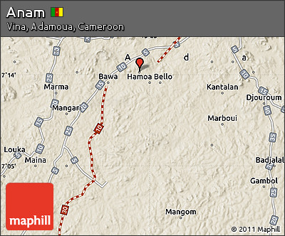 Shaded Relief Map of Anam