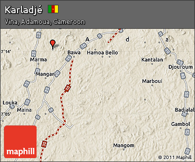 Shaded Relief Map of Karladjé