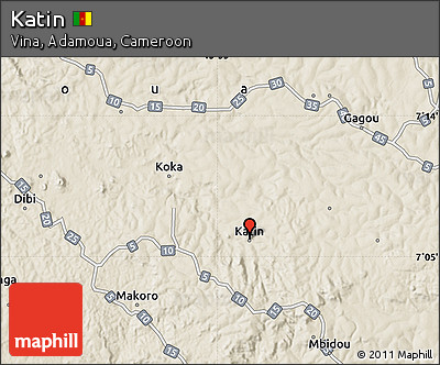 Shaded Relief Map of Katin