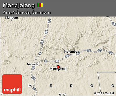 Shaded Relief Map of Mandjalang