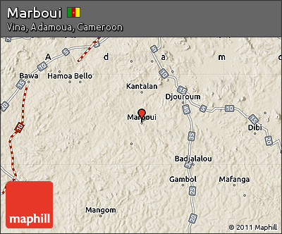 Shaded Relief Map of Marboui