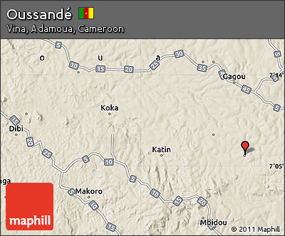 Shaded Relief Map of Oussandé