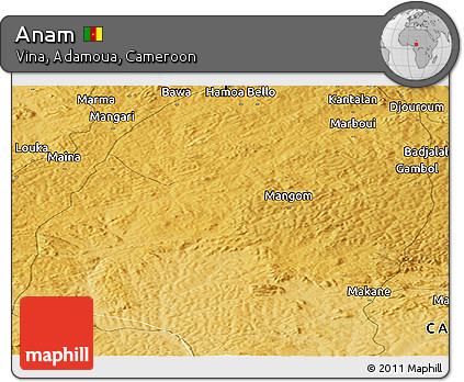 Physical Panoramic Map of Anam