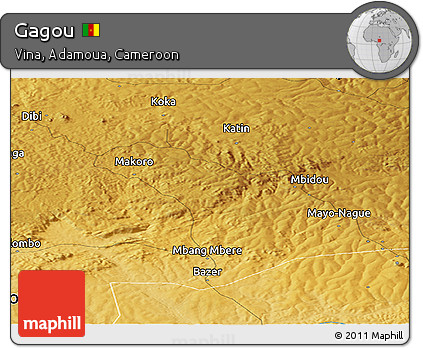 Physical Panoramic Map of Gagou