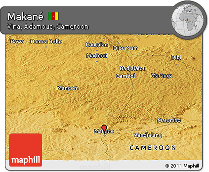 Physical Panoramic Map of Makané