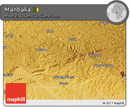 Physical Panoramic Map of Manbaka