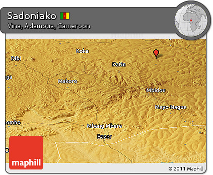 Physical Panoramic Map of Sadoniako