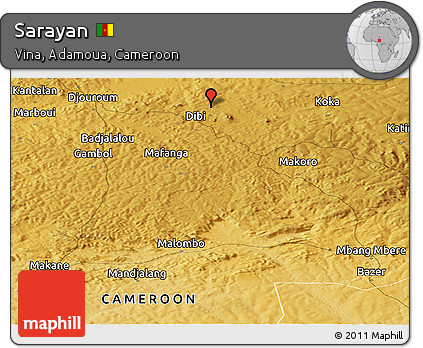 Physical Panoramic Map of Sarayan