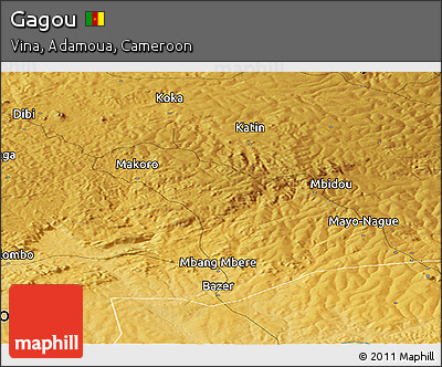 Physical Panoramic Map of Gagou
