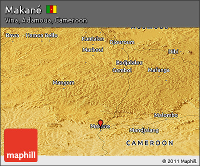 Physical Panoramic Map of Makané