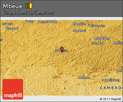Physical Panoramic Map of Mbéué