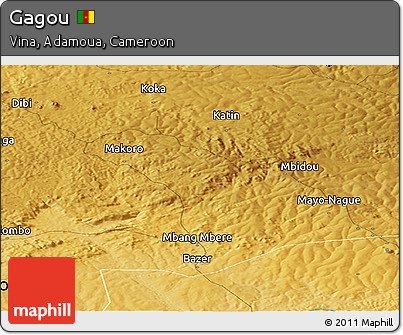Physical Panoramic Map of Gagou