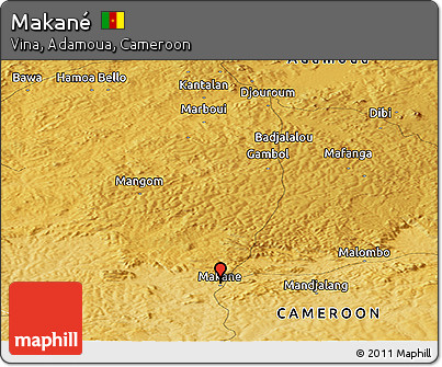 Physical Panoramic Map of Makané