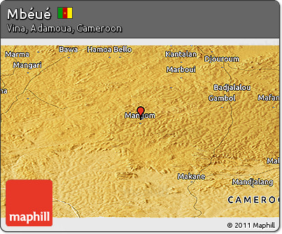 Physical Panoramic Map of Mbéué