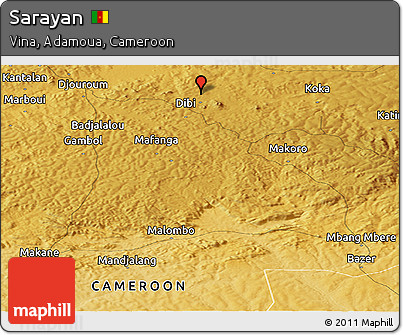 Physical Panoramic Map of Sarayan
