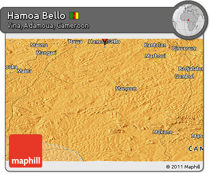 Political Panoramic Map of Hamoa Bello