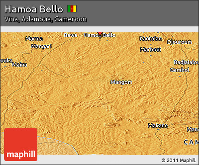 Political Panoramic Map of Hamoa Bello