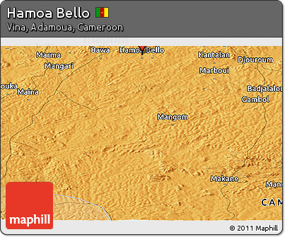 Political Panoramic Map of Hamoa Bello