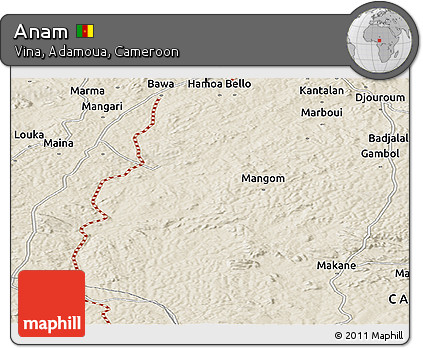 Shaded Relief Panoramic Map of Anam
