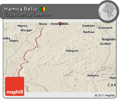 Shaded Relief Panoramic Map of Hamoa Bello