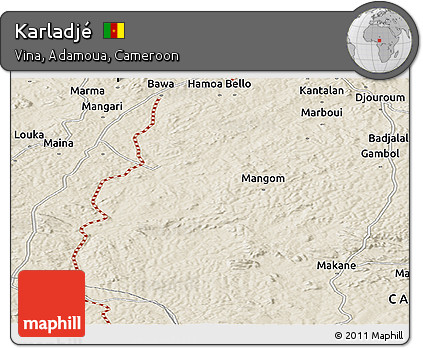 Shaded Relief Panoramic Map of Karladjé