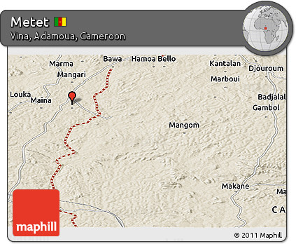 Shaded Relief Panoramic Map of Metet