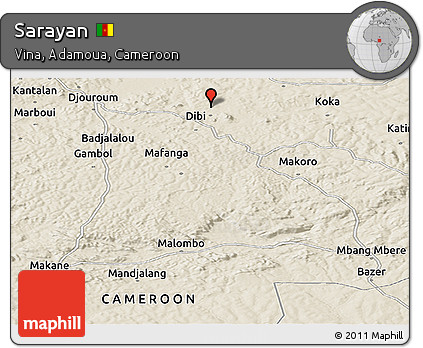 Shaded Relief Panoramic Map of Sarayan