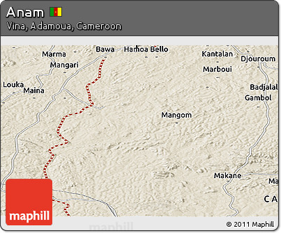 Shaded Relief Panoramic Map of Anam
