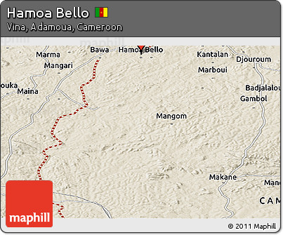 Shaded Relief Panoramic Map of Hamoa Bello
