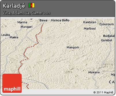 Shaded Relief Panoramic Map of Karladjé