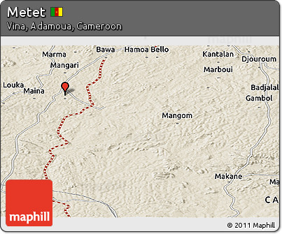 Shaded Relief Panoramic Map of Metet