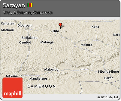 Shaded Relief Panoramic Map of Sarayan